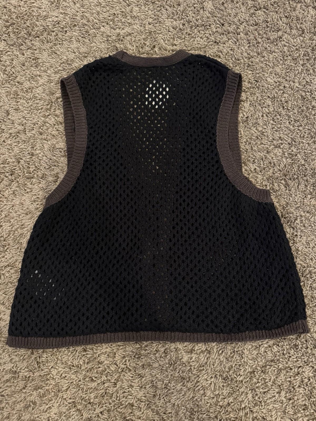 NWT Medium Free People  Festival Crochet Vest New Black Brown