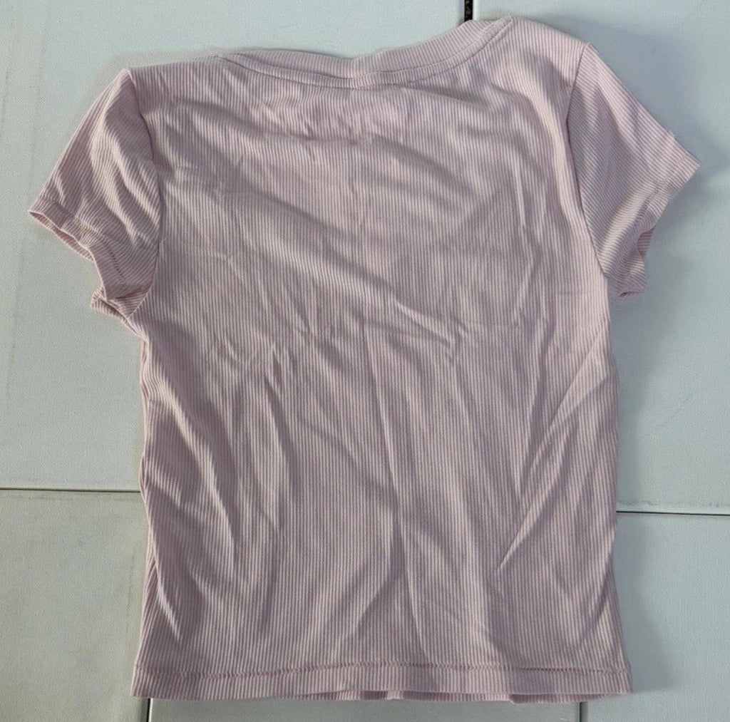 NEW Aeropostale Seriously Soft Baby Tee Pink Ribbed Top Size Small