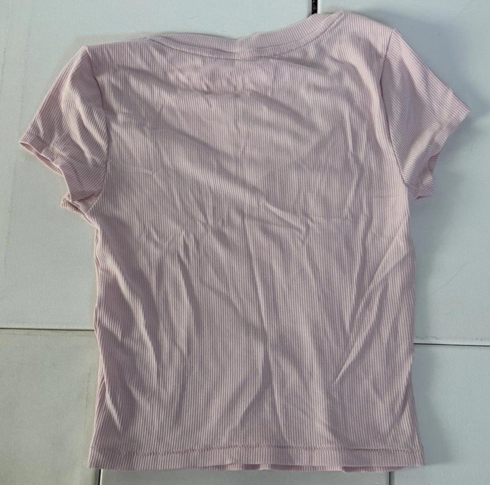 NEW Aeropostale Seriously Soft Baby Tee Pink Ribbed Top Size Small