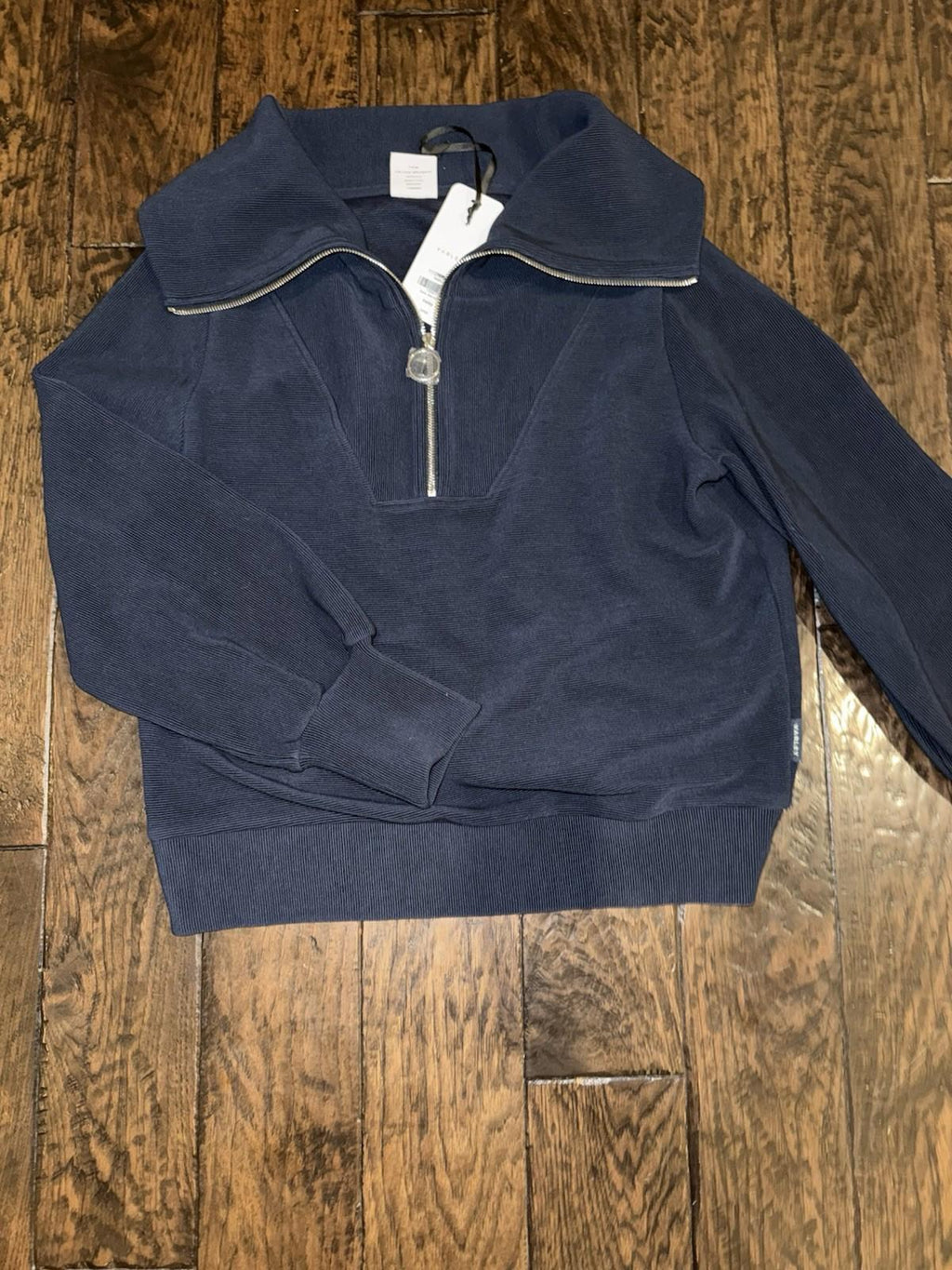 Varley Double Soft Catherine Half Zip Sweat Navy Large NWT $144