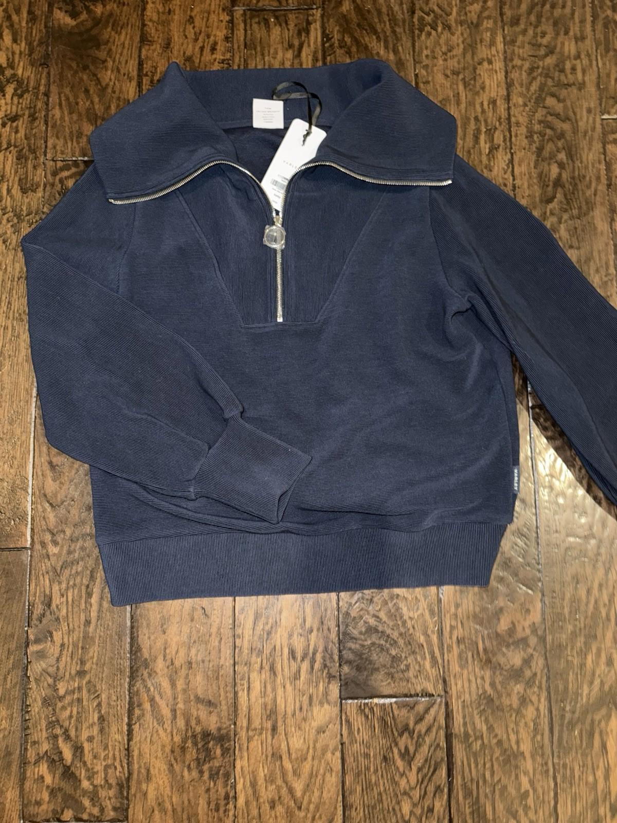 Varley Double Soft Catherine Half Zip Sweat Navy Large NWT $144