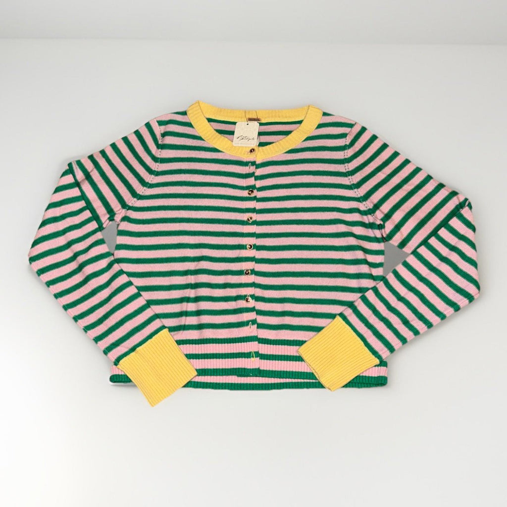 Free People Nocturnal Stripe Cardi Size Small Wool Cashmere Cardigan Sweater Y2K