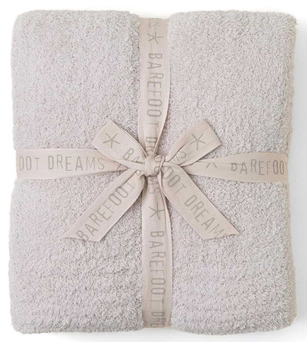 NEW! Barefoot Dreams CozyChic Throw - STONE 54x72 MSRP $158