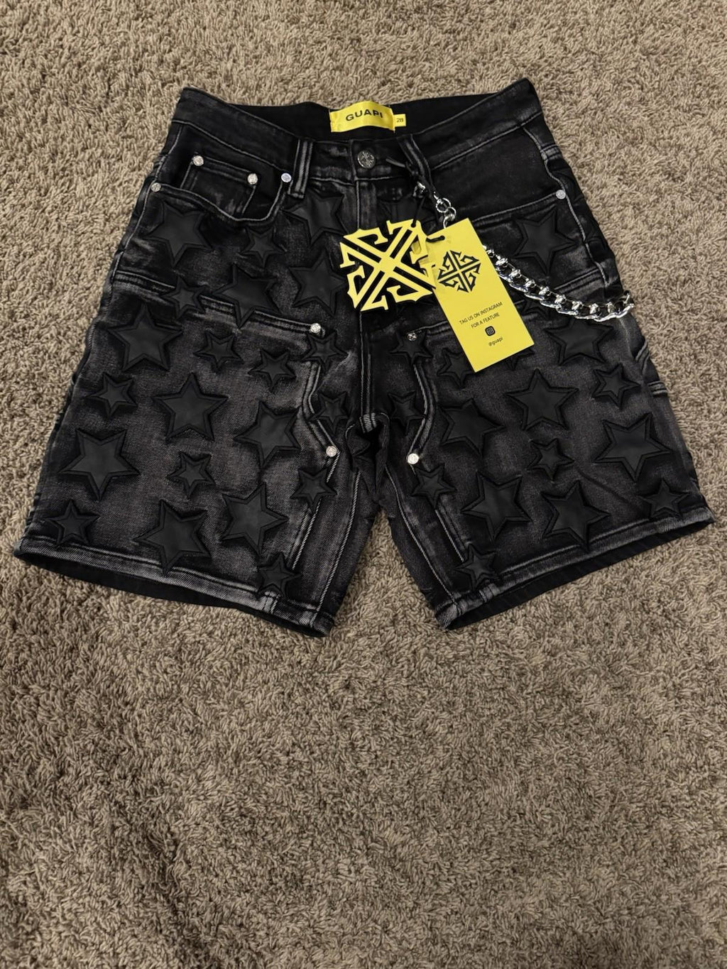 NEW! GUAPI 489OBSDS GUAPI STAR SHORTS BLACK OBSIDIAN NWT Size 30 Sold out online