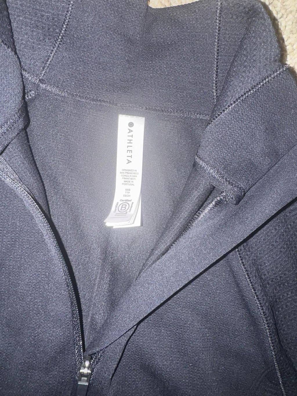 NWT Athleta Flurry 1/2 Half Zip Mock Neck Long Sleeve XXS Black