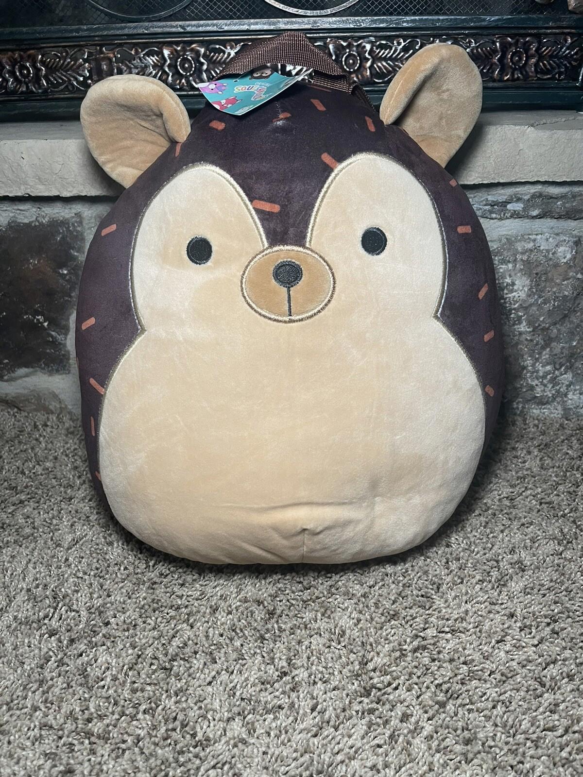 Original Squishmallows Hans The Hedgehog Backpack Zipper Pocket handbag purse