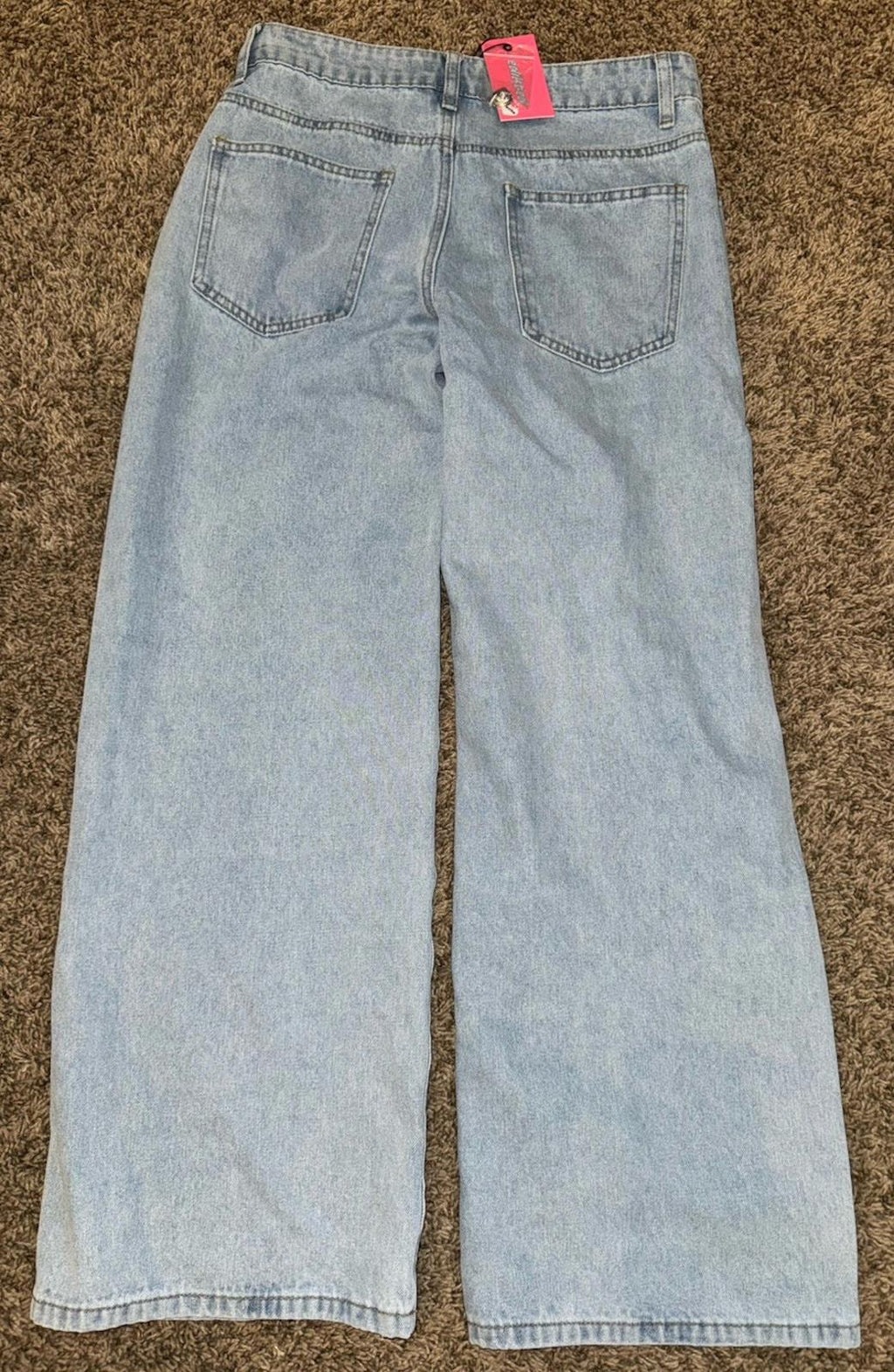NEW NWT Edikted Petite Raelynn Washed Low Rise Jeans Sz S Petite Light blue