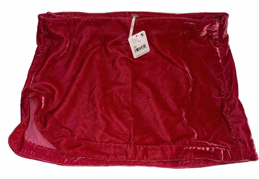 Free People sz 10 Annalise Low Rise Velvet Skirt Hot Pink