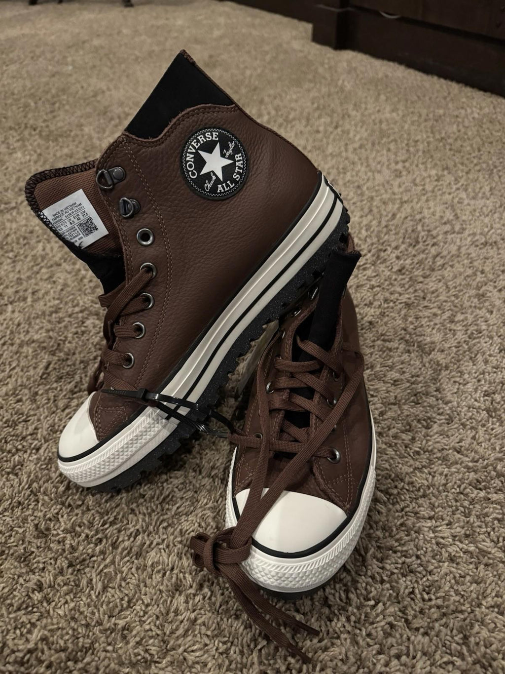 Men's Converse Chuck Taylor All Star Brown City Trek Leather Waterproof Boot New