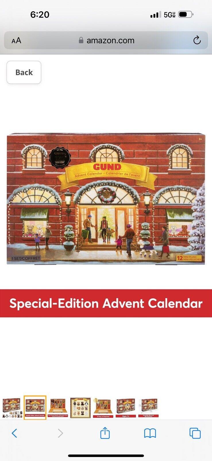 Gund - 2023 Holiday 12 Days of Christmas Advent Plush Calendar. NEW