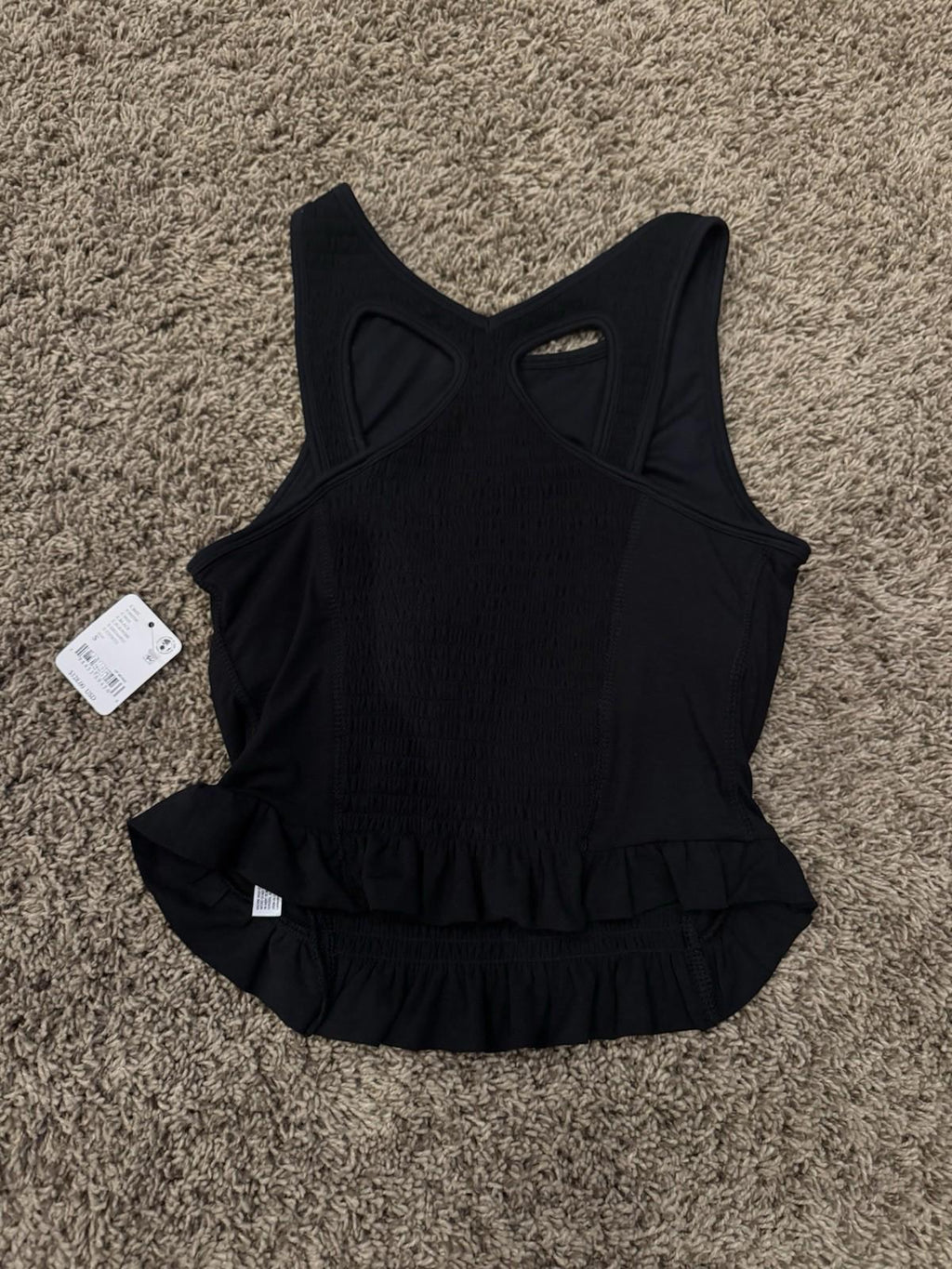 NWT FP MOVEMENT by FREE PEOPLE SMOCKIN HOT TANK TOP SMALL Black