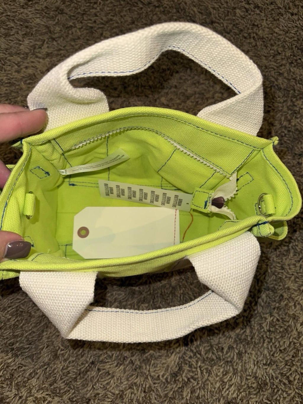 Urban Outfitters BDG Serena Mini Tote Bag Lime Green NEW No shoulder strap