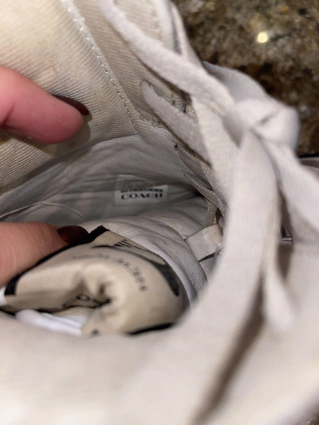 New COACH Men’s DISTRESSED High Top Sneaker Size 7.5 RARE!