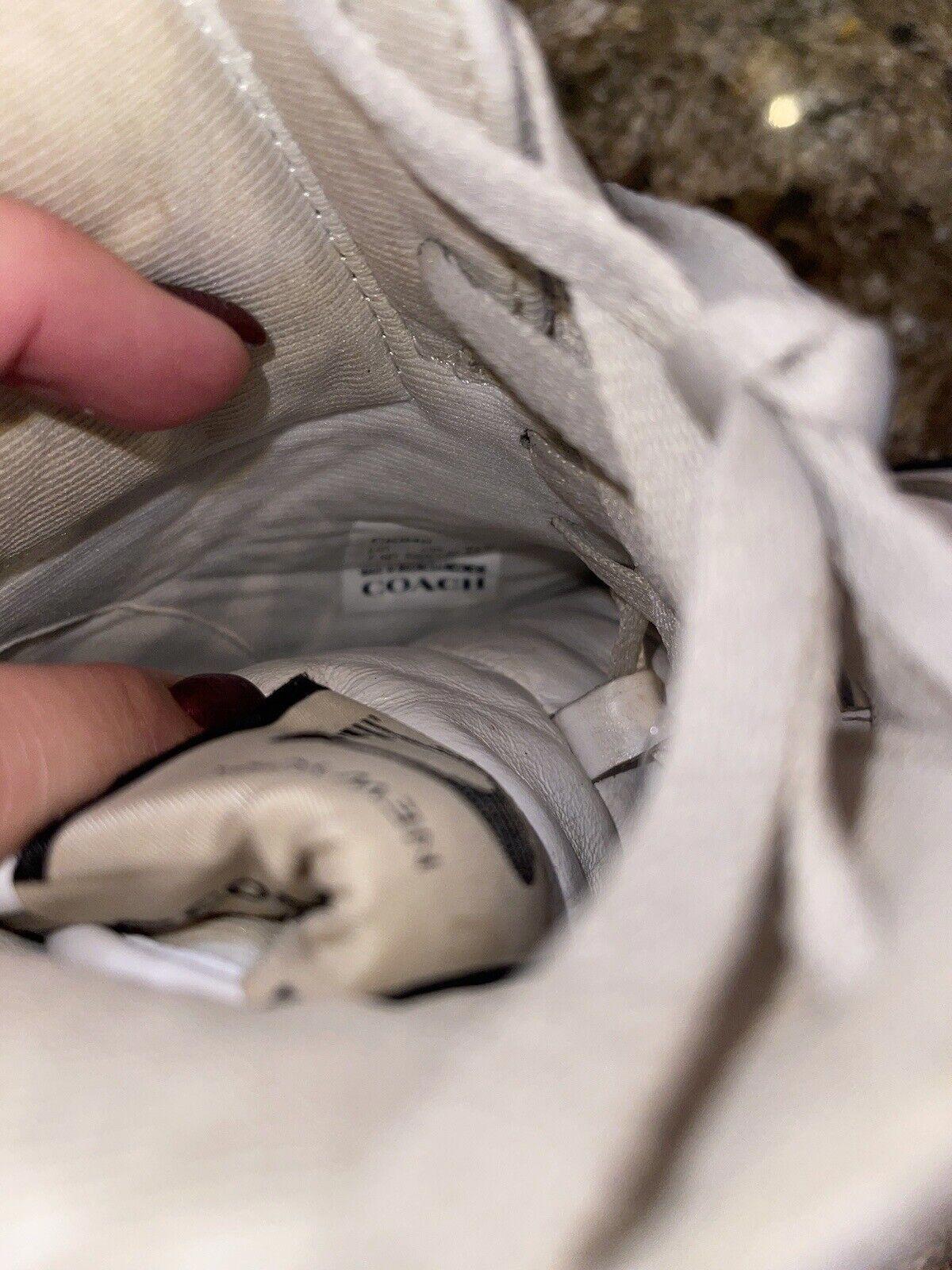 New COACH Men’s DISTRESSED High Top Sneaker Size 7.5 RARE!