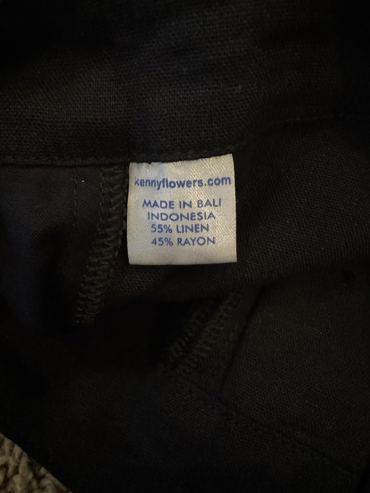 NEW! Kenny Flowers The Mykonos Linen Vacation Pants Black Medium