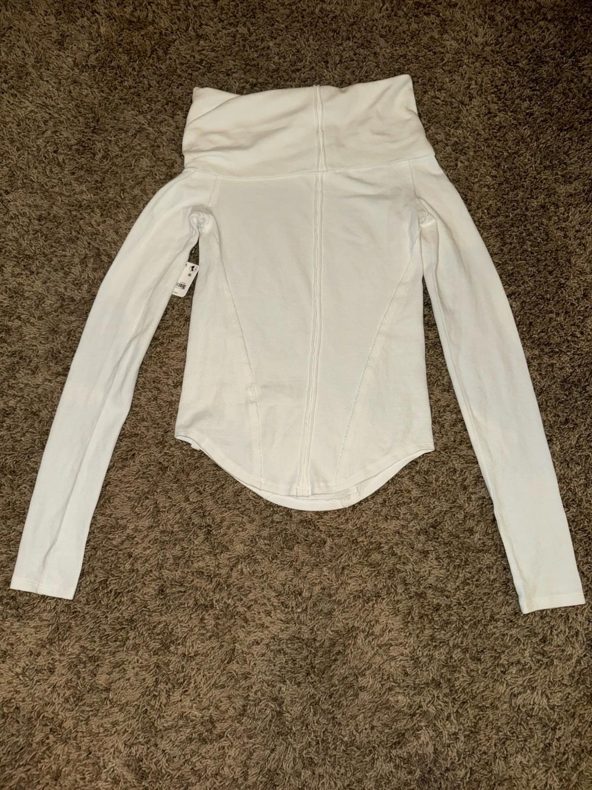 NWT Free People We The Free Iris Off Shoulder Long Sleeve Layer Top Ivory $58 XS