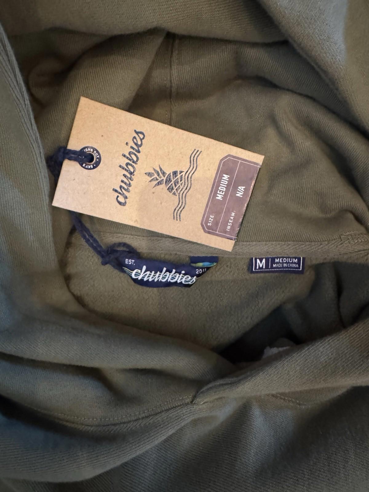 NEW Chubbies Fall 2025 THE OLIVE YOU MAN (COMFORT HOODIE) Sample. NWT