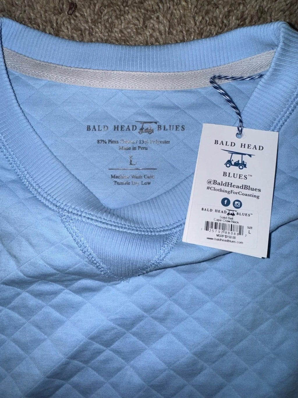 Bald Head Blues Cape Crew Neck - Bell Men’s Large NEW!