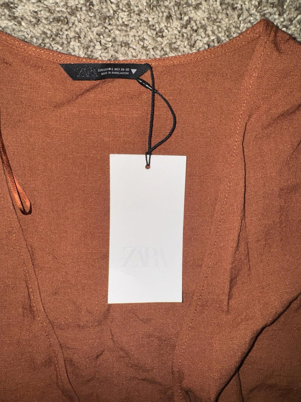 NEW $50 ZARA Linen Blend Orange Sleeveless Kimono Vest Women Size M-L NWT