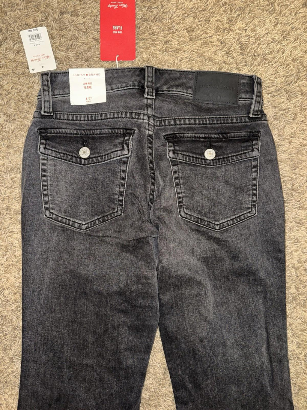 NEW  Lucky Brand Low Rise Flare jeans in a Phantom wash, size 4/27 R NWT