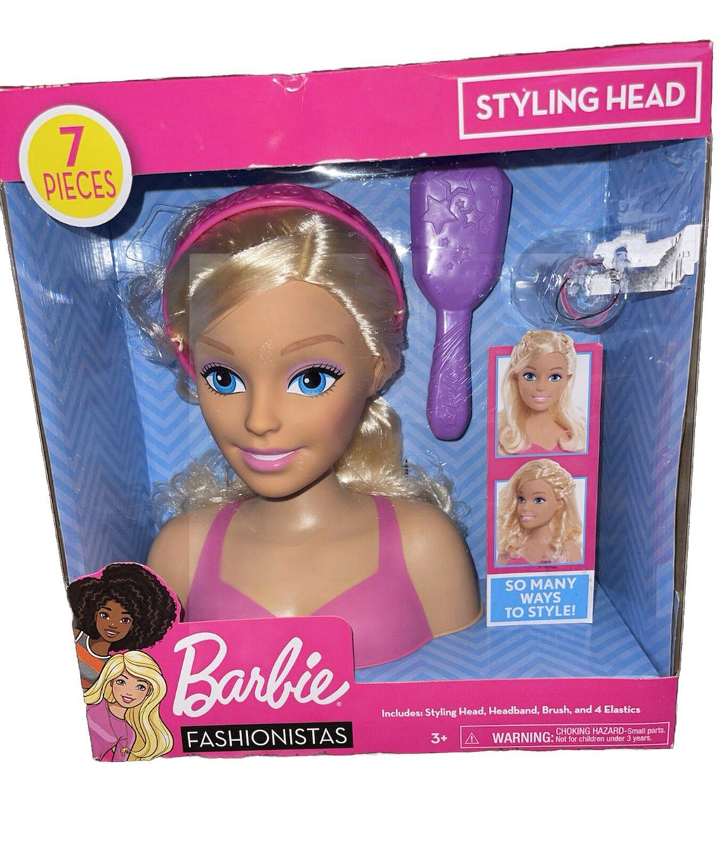 Barbie Doll Fab Friends Styling Head Deluxe Blonde Hair 7 Piece