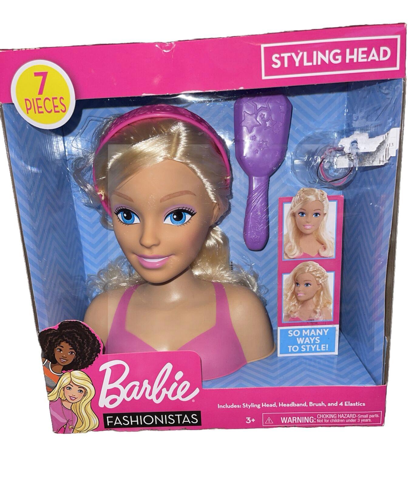 Barbie Doll Fab Friends Styling Head Deluxe Blonde Hair 7 Piece