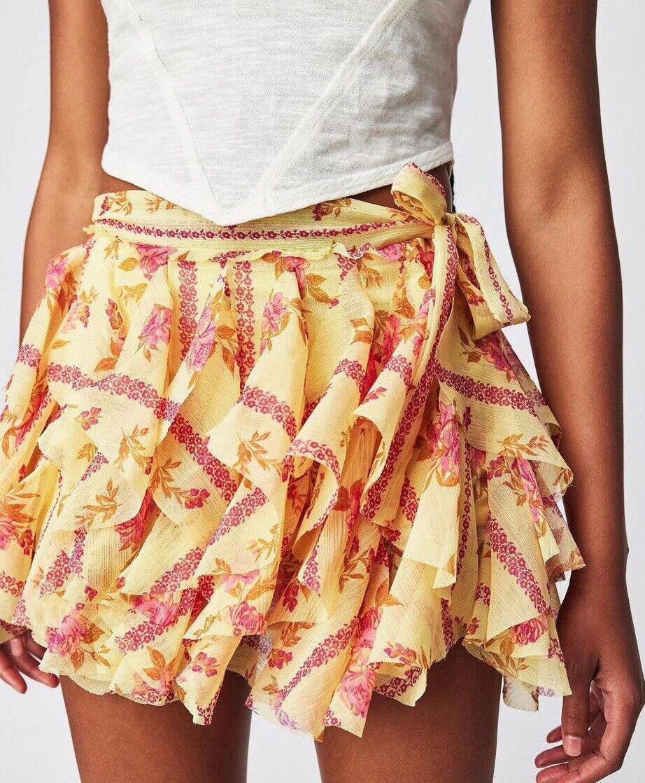 Free People Bali Made You Look Floral Mini Skort Size 6