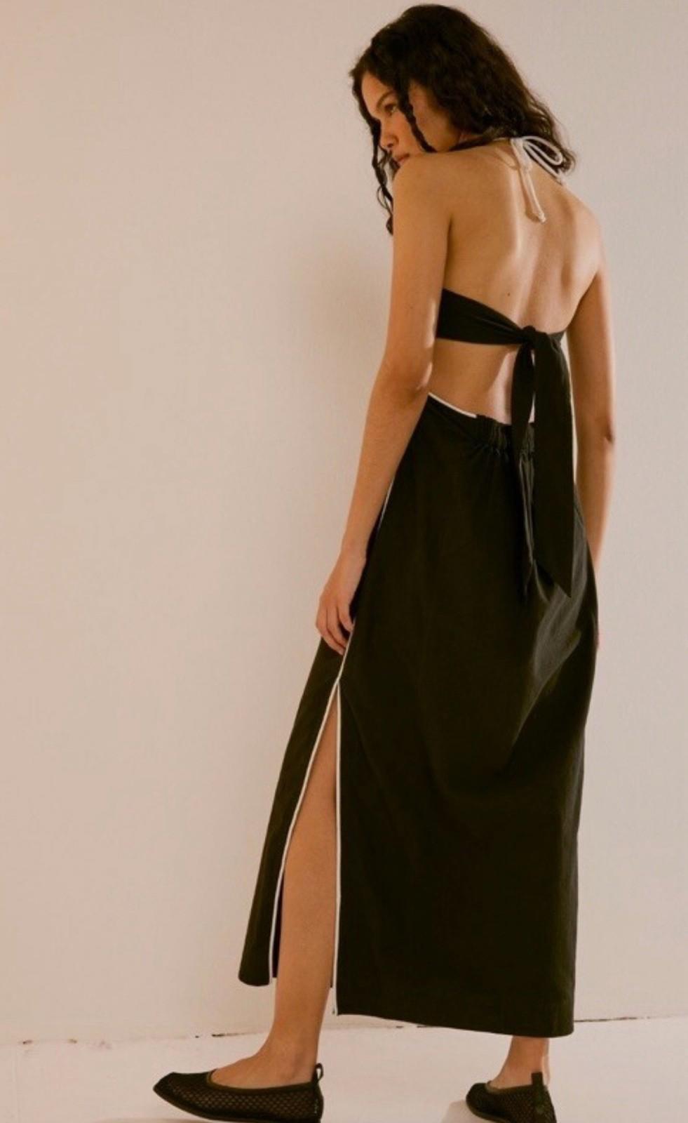 Free People Summer In Capri Halter Slit Side Midi Dress M NEW