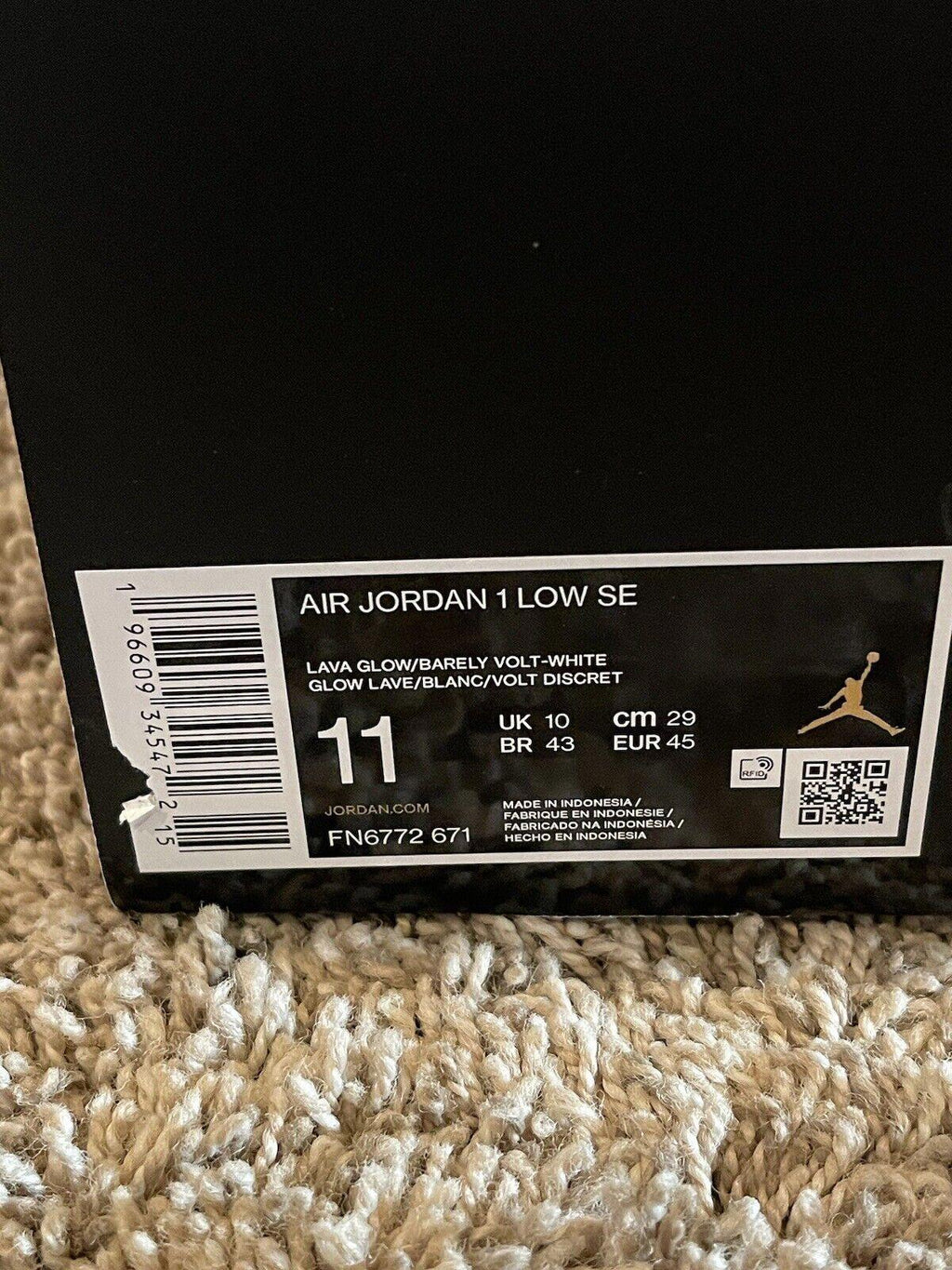 Nike Air Jordan 1 SE Low Lava Glow/White/Barely Volt Men's