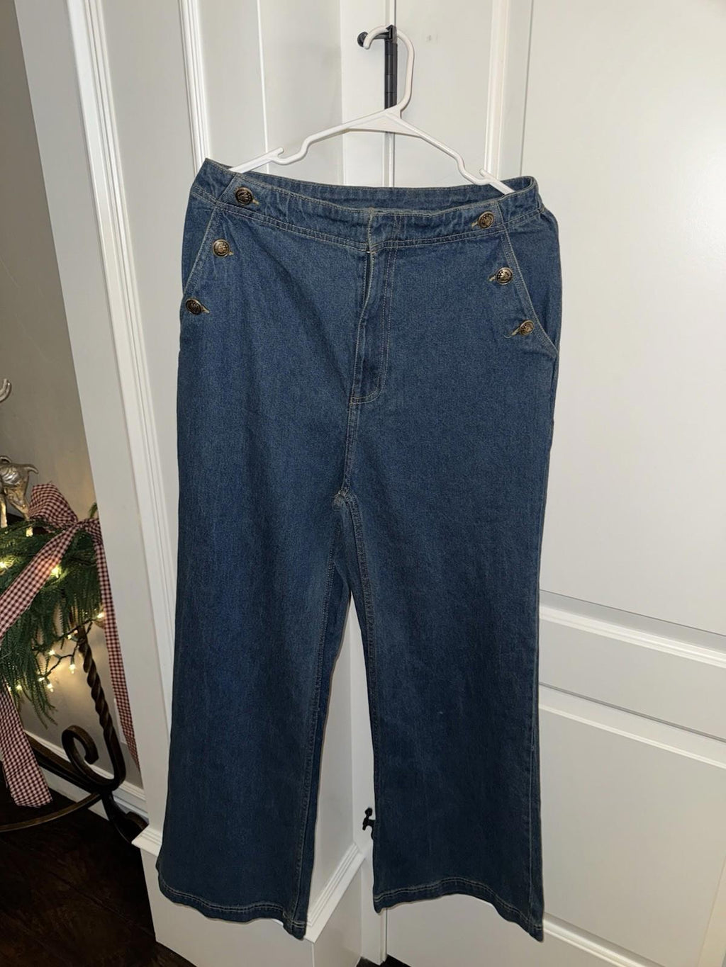 Macys x Disney Minnie Majorette High Rise Wide-Leg sailor dark Jeans size 10 NEW