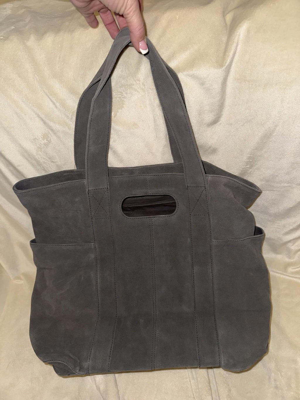Free People Suede Caravan Tote Bag Saddle Boho NWT