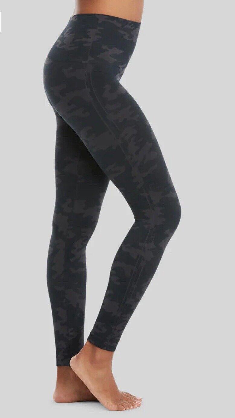 Spanx Look at me Now Leggings Womens M Blue Camouflage Compression Pants NEW!
