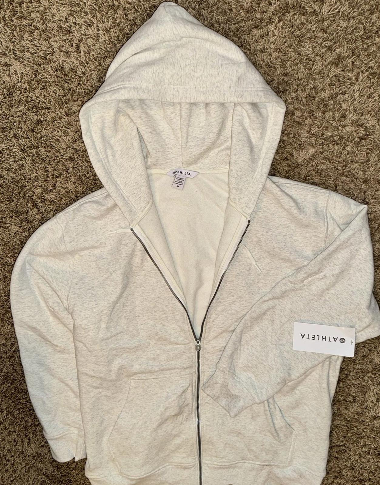 NEW ATHLETA Forever Fleece Oversized Jacket Women's Medium Heather Grey