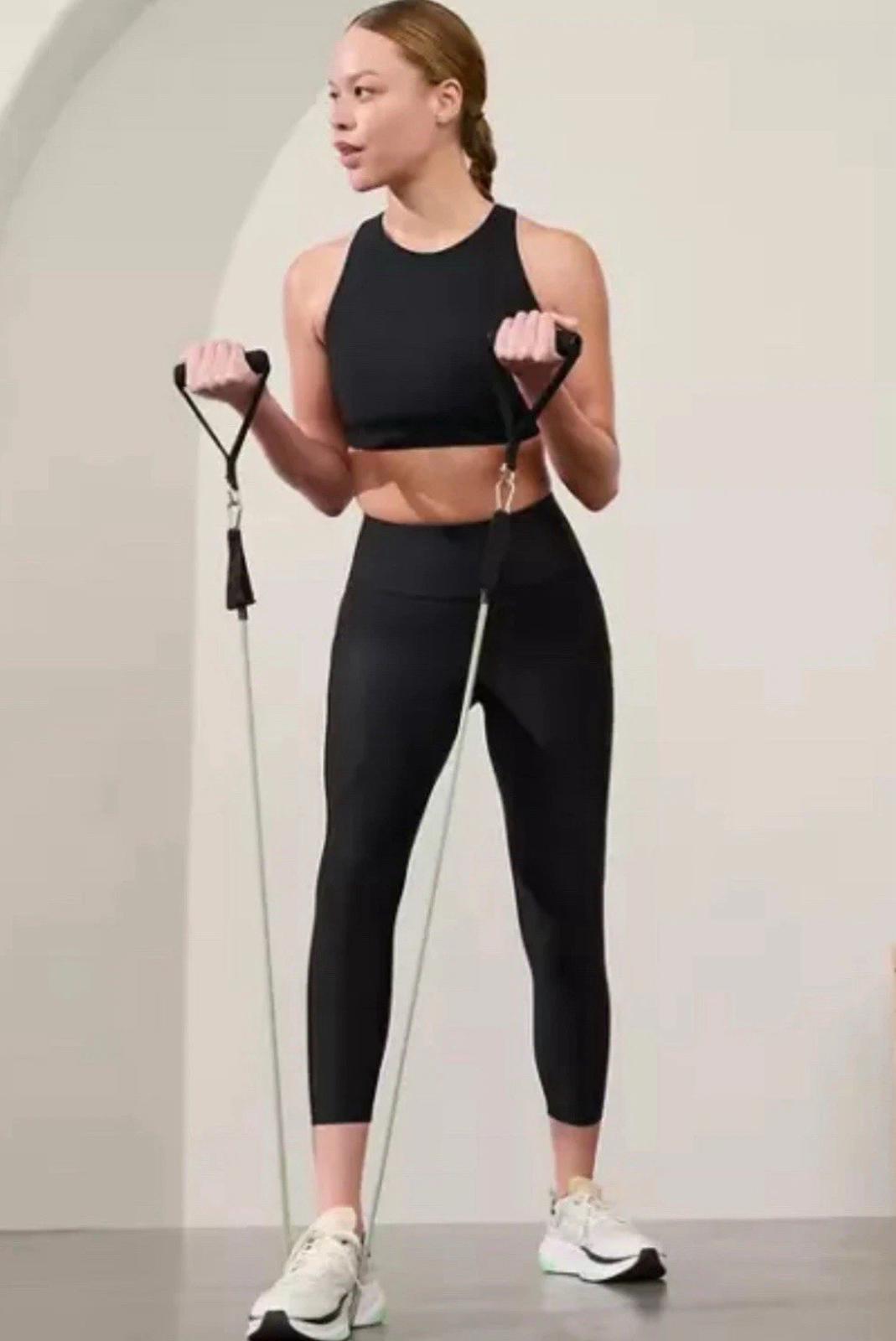 Athleta S Small Flex Spacer Bra A-C , Black Sports Bra Cardio Workout NWT
