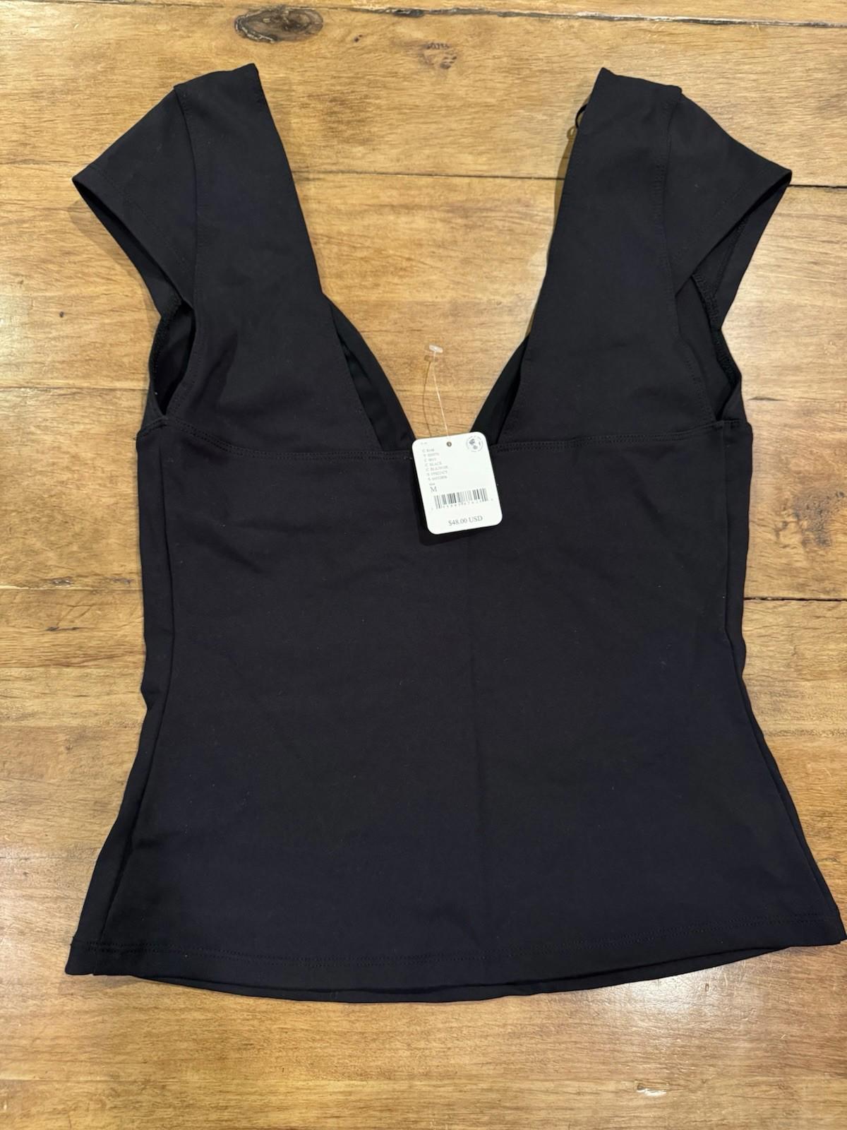 Free People Intimately Duo Corset Cami Top Stretch Black Size M NEW