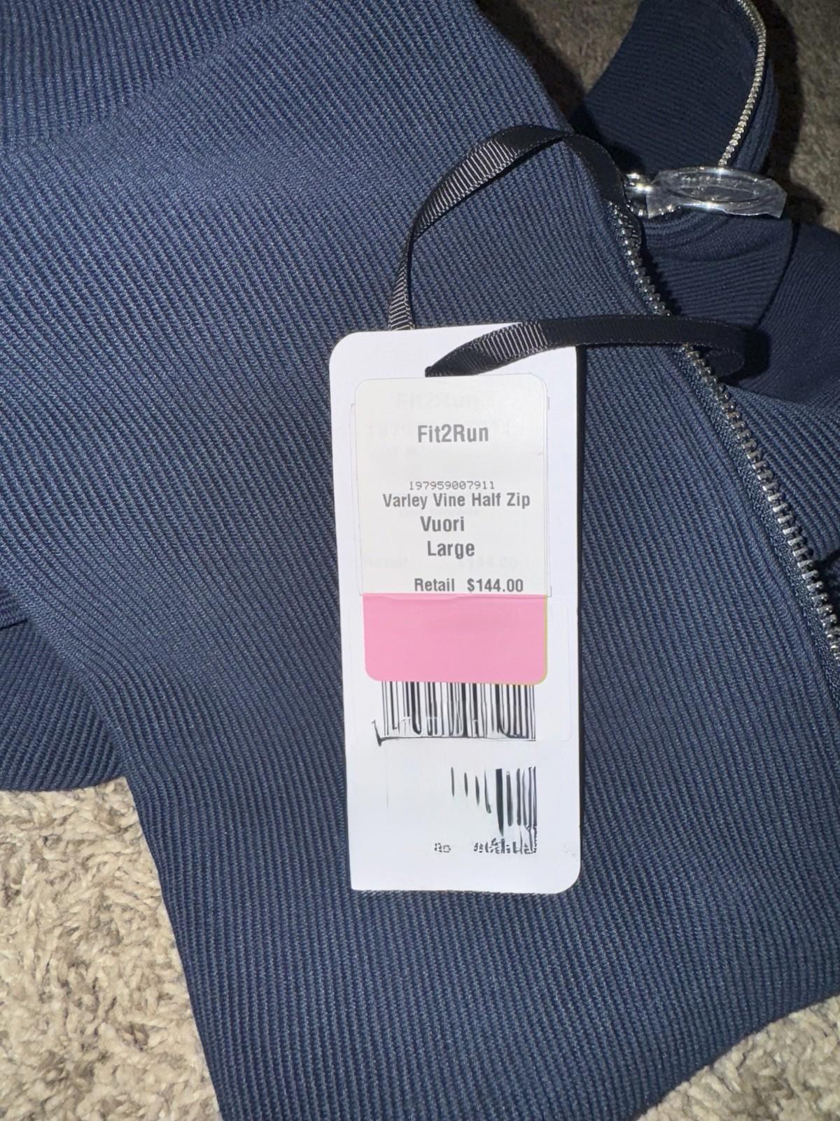 Varley Double Soft Catherine Half Zip Sweat Navy Large NWT $144