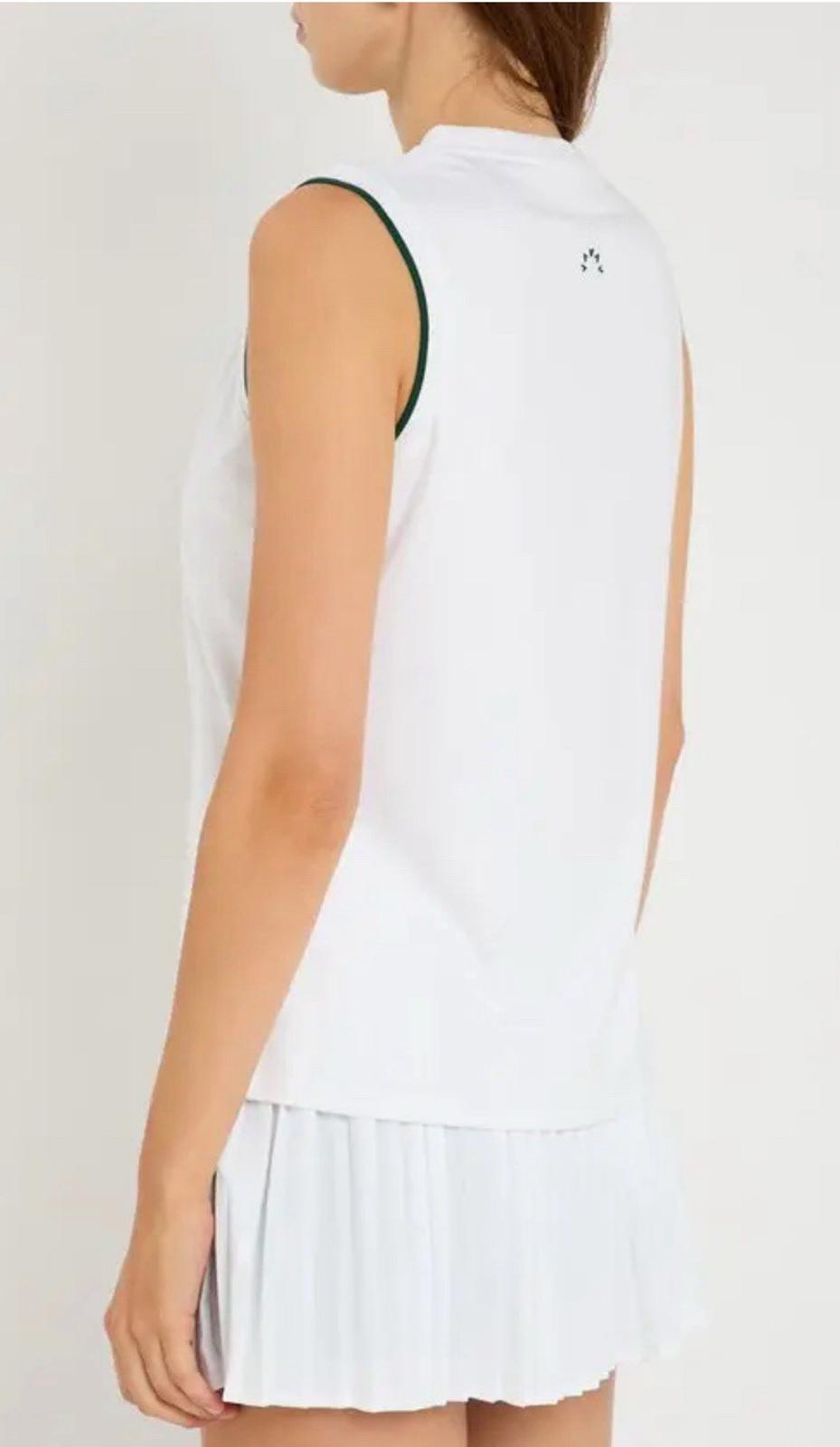 VARLEY Arton Performance Tank Top. Medium. White with Forest green NEW MSRP $72