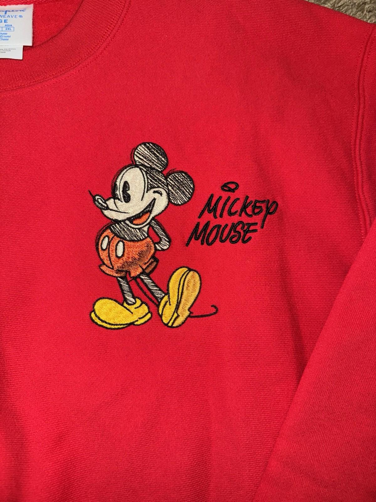 Adult S Champion Reverse Weave Disney Mickey Mouse Crewneck Sweatshirt NEW