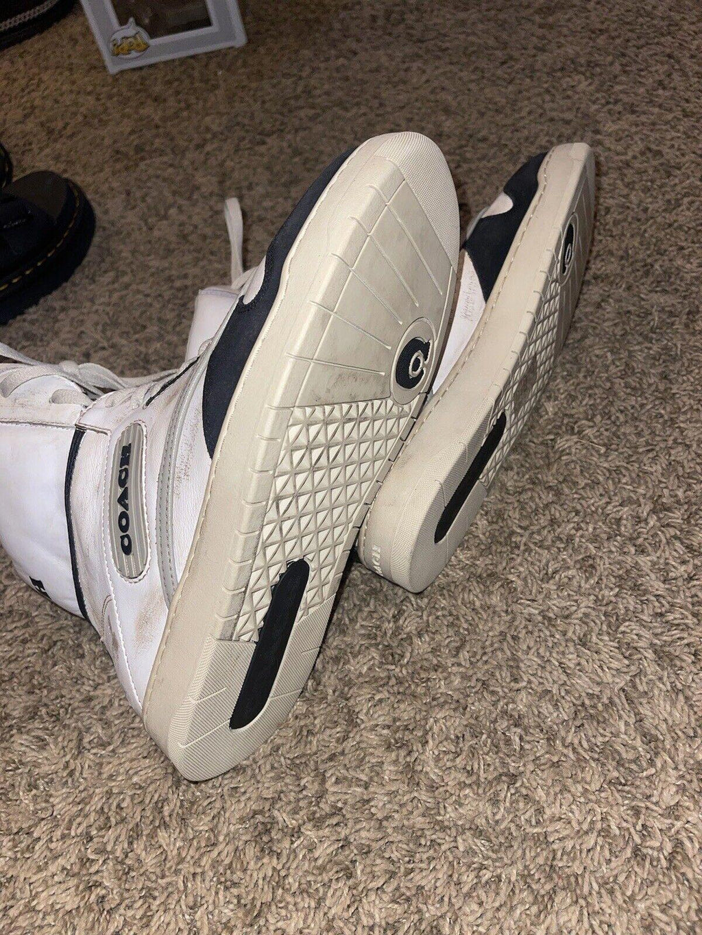 New COACH Men’s DISTRESSED High Top Sneaker Size 7.5 RARE!