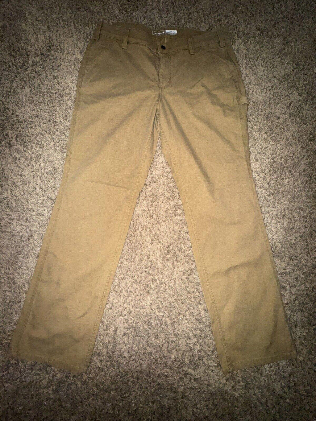 Carhartt Women Rugged Loose Fit Canvas Pant Khaki 16 Reg
