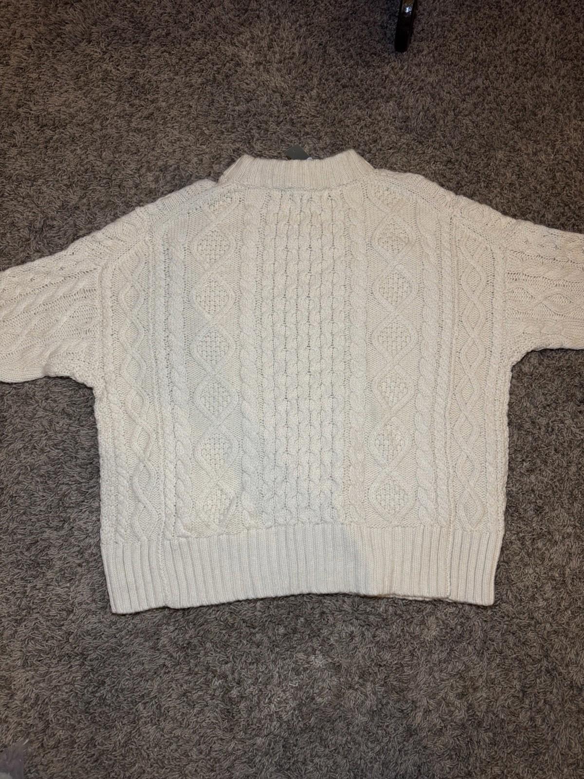 NEW! JCrew Men's Cableknit Sweater in Oatmeal NWT
