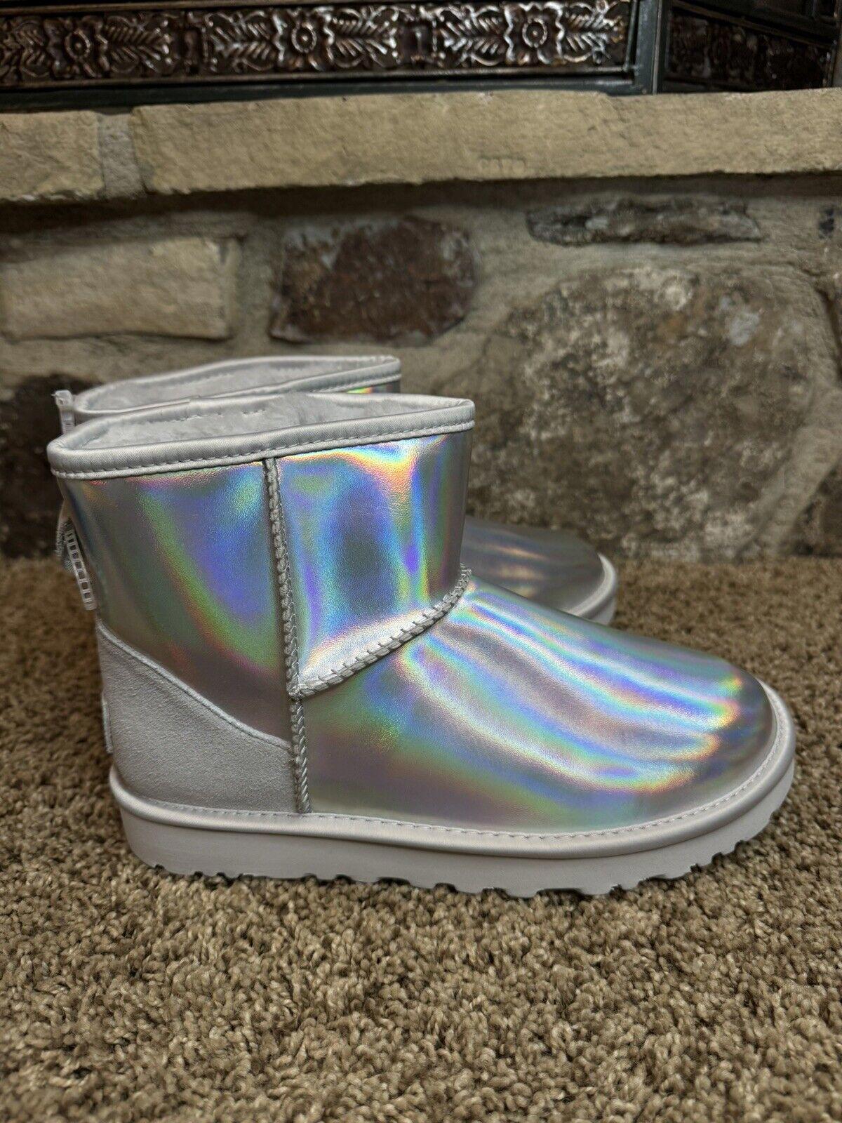 UGG Classic Mini Iridescent Boots Women's Silver Shoes