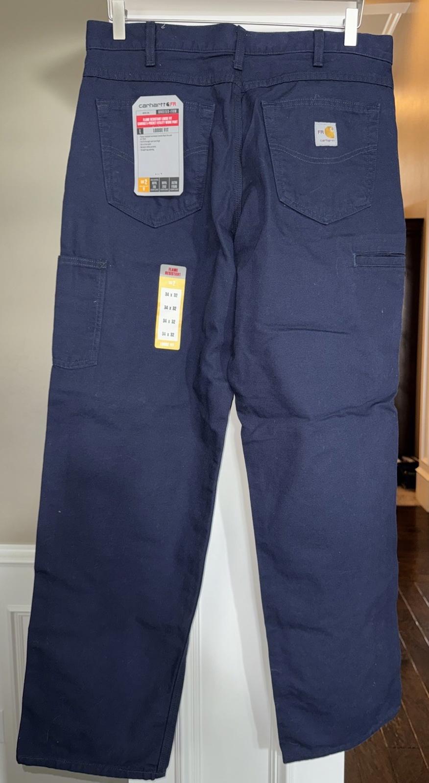 NEW CARHARTT FLAME RESISTANT LOOSE FIT-CANVAS 5-POCKET UTILITY WORK PANT