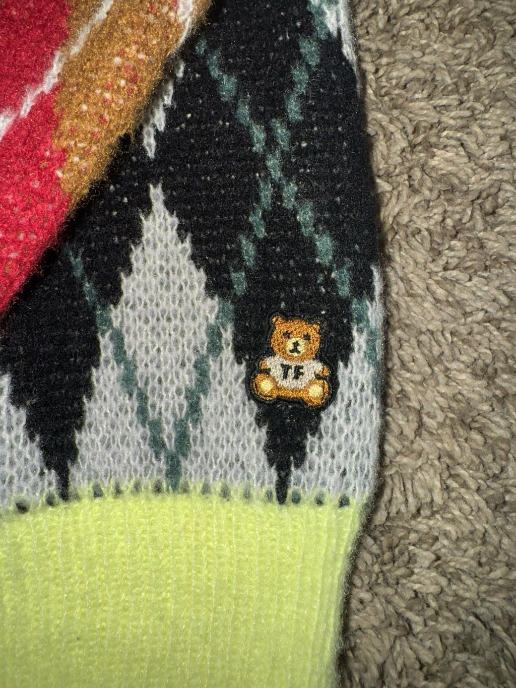 Teddy Fresh ARGYLE BLOCK SWEATER. SOLD OUT ONLINE! NEW! Medium