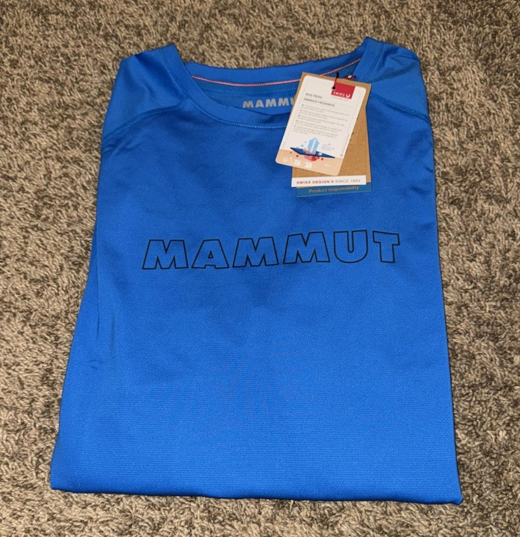 Mammut Selun FL Longsleeve Shirt Mens Large Glacier blue Performance Logo Hiking