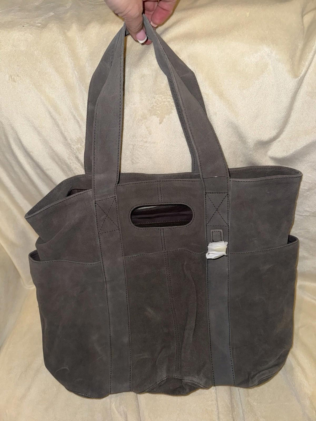 Free People Suede Caravan Tote Bag Saddle Boho NWT