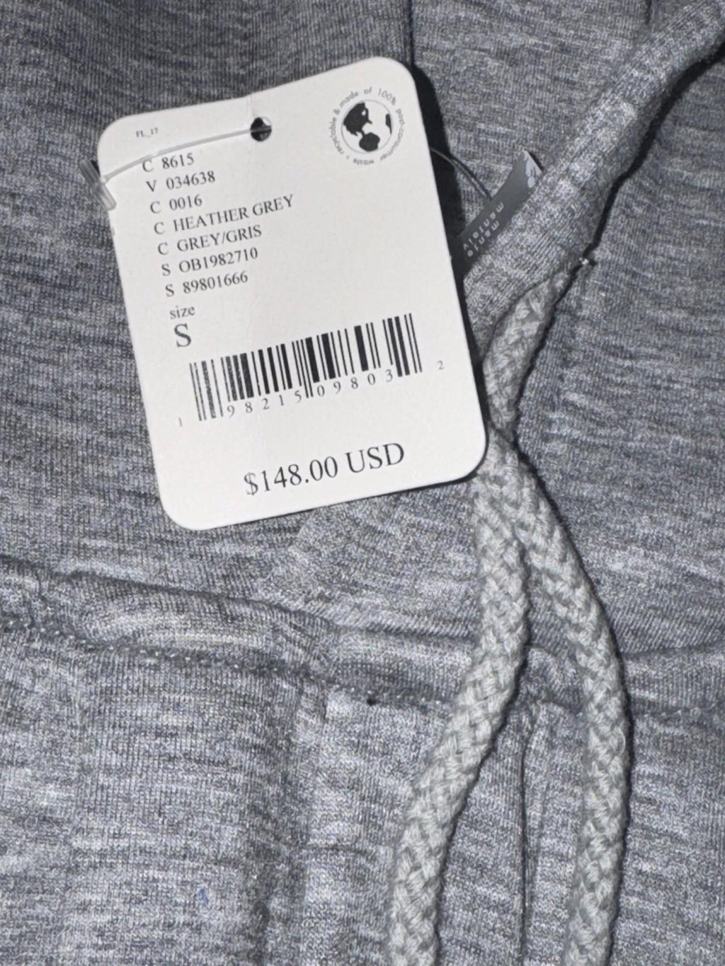 Free People Movement Pick It Up Pleated Knit Insulated Heather Grey Hoodie NEW S