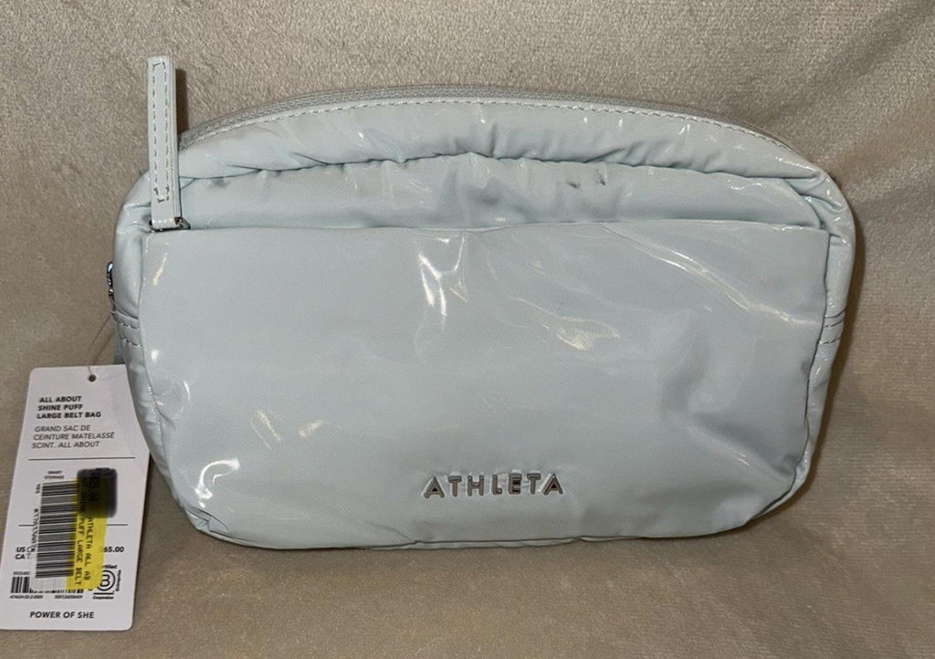 ATHLETA All About Shine Puff Large Belt Bag Simone Biles Navy NEW $65
