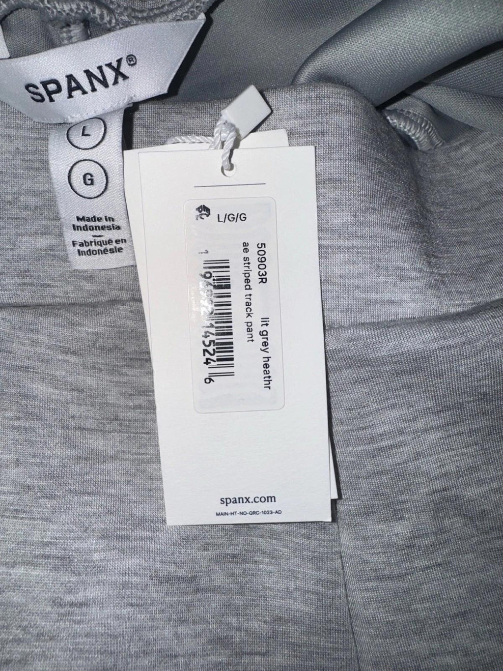 Spanx Womens Track Pants AirEssentials Striped Wide Leg Gray Size LG NEW