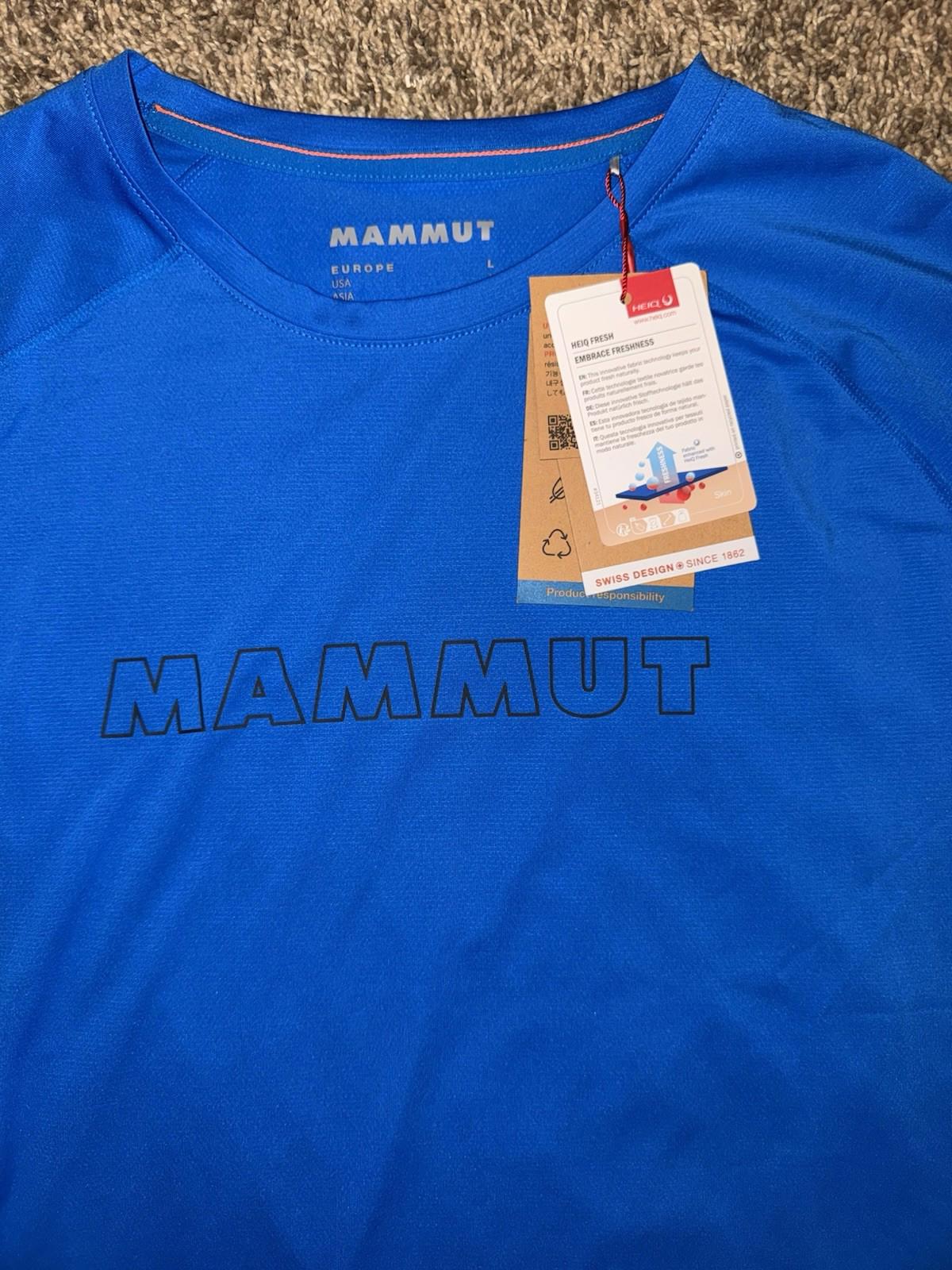 Mammut Selun FL Longsleeve Shirt Mens Large Glacier blue Performance Logo Hiking